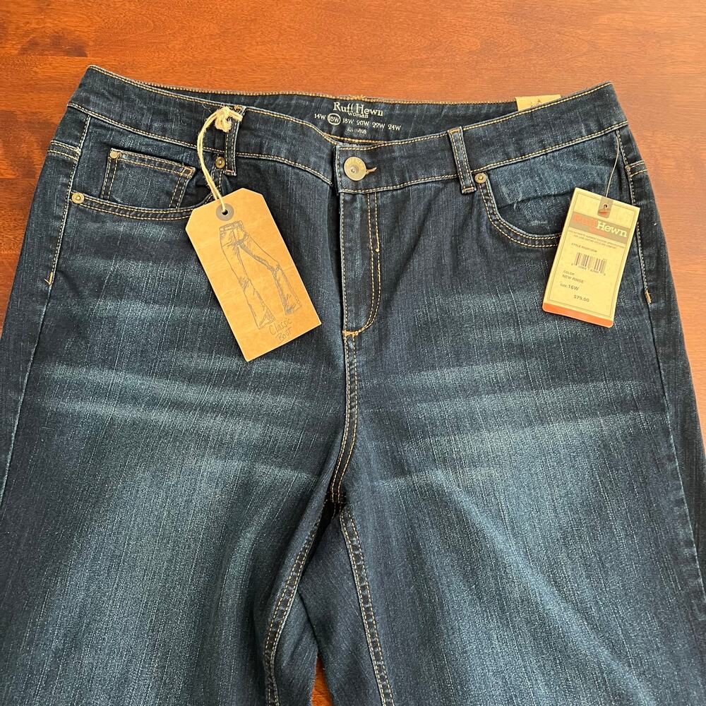 Ruff Hewn "Well Worn" Cotton Blend Stretch Classic Boot Cut Jeans 16W - Picture 3 of 9